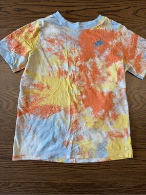 Nike Kids Tie-Dye Short Sleeve Tee - Orange, Yellow, Light Blue